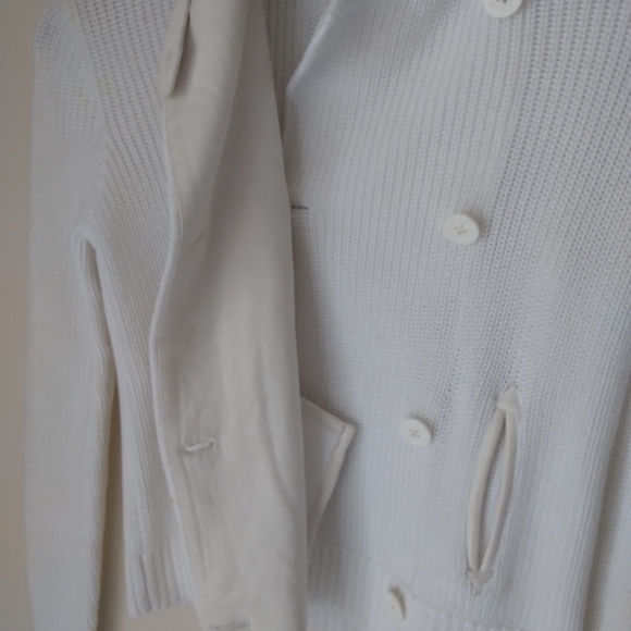 Ralph Lauren Black Label Leather Trimmed Knit Cardigan Size S - Picture 3 of 14